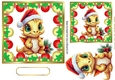 Cute Dragon In Santa Hat In Bauble Frame 7x7 (one)
