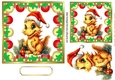Cute Dragon In Santa Hat In Bauble Frame 7x7 (Two)