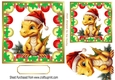 Cute Dragon In Santa Hat In Bauble Frame 7x7 (Four)
