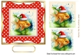 Cute Goldfish in Santa Hat In Red Polkadot 7X7 Frame (Two)