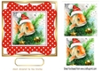 Cute Goldfish in Santa Hat In Red Polkadot 7X7 Frame (Three)