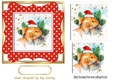 Cute Goldfish in Santa Hat In Red Polkadot 7X7 Frame (Four)