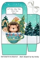 Cute Hedgehog In A Teacup Christmas Trees Gift Bag