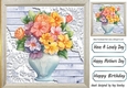 Pretty Blue Wood, Lace Corners With Flower Vase 8x8 (Two)