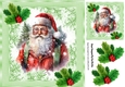 Lovely Santa With Holly & Berries 8x8