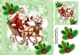 Lovely Santa & Sleigh With Holly & Berries 8x8