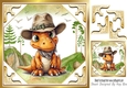 Country & Western Dino In Cowboy Hat 8x8 (Two)