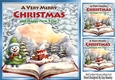 Lovely Snow Scene With Open Book  8x8 (Four)