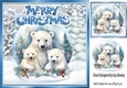 Lovely Polar Bear Family In A Snow Globe 8x8