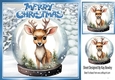 Lovely Reindeer With Trees In A Snow Globe 8x8