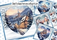  4 Pretty Snow Scene With Snow Tree Hearts 8x8 Mini Kit