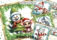  4 Funny Snowmen  Designs & Cute Christmas Mice 8x8  Mini Kit