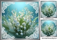 Pretty Lily Of The Valley With Ornate Corners 8x8 (Four)