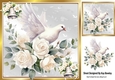 Pretty Dove With White Roses and silver Bells Wedding 8x8