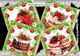 4 Lovely Yummy Christmas Cakes With Baubles 8x8 Card Fronts (SET TWO)