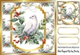 Pretty Dove With Holly & Berries Christmas Card 8x8
