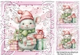 Pretty Pink Christmas With A Mouse 8x8 (Three) Card/Fronts