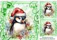 Cute Penguin In Santa Hat In Christmas Ornate 8x8 Frame