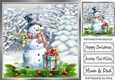 Lovely Snowman in Snowscene 8x8 (Two)