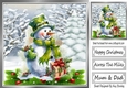 Lovely Snowman in Snowscene 8x8 (Four)