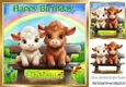 Cute Baby Calves With Rainbow 8x8 (Two)