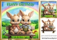 Cute Baby Bunnies With Rainbow 8x8 (Four)