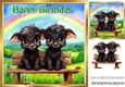 Lovely Baby Goats With Rainbow 8x8 (Two)