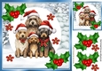 Cute Christmas Family Of Dogs With Holly 8x8