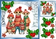 Cute Christmas Family Of Meerkats With Holly 8x8