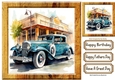 Lovely Vintage Car In  8x8 Wooden Frame (Two)