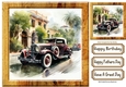 Lovely Vintage Car In  8x8 Wooden Frame (Four)