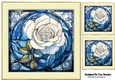 Beautiful Blue Rose In Stained Glass In Cream/Gold 8X8 Frame (One)