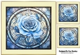 Beautiful Blue Rose In Stained Glass In Cream/Gold 8X8 Frame (Two)