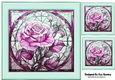 Pretty Pink Roses In Stained Glass Pale Pink 8X8 Frame (ONE)