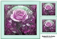 Beautiful Pink Rose In Stained Glass In 8X8 Frame (Three)