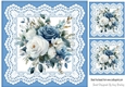 Pretty Blue And White Shades Of Flowers On Lace 8X8 (One)