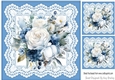 Pretty Blue And White Shades Of Flowers On Lace 8X8 (Two)