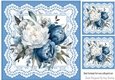 Pretty Blue And White Shades Of Flowers On Lace 8X8 (Three)
