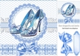 Pretty Blue Sparkle Shoes With Bows 8x8 (One)