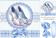 Pretty Blue Sparkle Shoes With Bows 8x8 (Two)