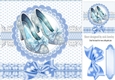 Pretty Blue Sparkle Shoes With Bows 8x8 (Three)