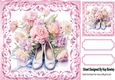 Pretty Ballerina Shoes With Pink Scroll 8X8 Frame (One)