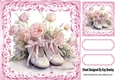 Pretty Ballerina Shoes With Pink Scroll 8X8 Frame (Two)