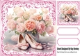 Pretty Ballerina Shoes With Pink Scroll 8X8 Frame (Three)