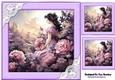 Lavender Lady With Lace & Flowers 8x8 (Two)