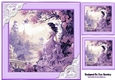 Lavender Lady With Lace & Flowers 8x8 (Four)