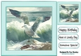 Lovely Turq Ocean With Seagull 8x8 (One)