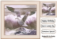 Pretty Water Colour Ocean With Seagull 8x8 (Three)