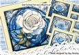 4 Beautiful Blue Roses In Stained Glass In Cream/Gold 8X8 Frame Mini Kit