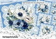 4 Pretty Blue And White Shades Of Flowers On Lace 8X8 Mini Kit